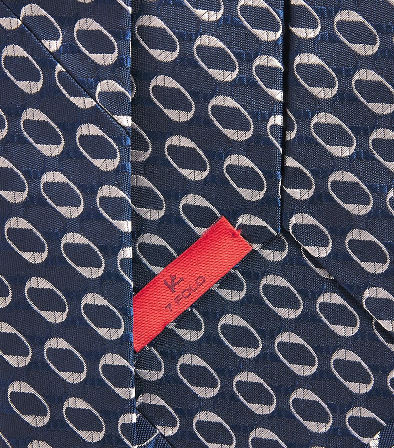 Isaia geometric jacquard silk tie 8.5cm (British brand)