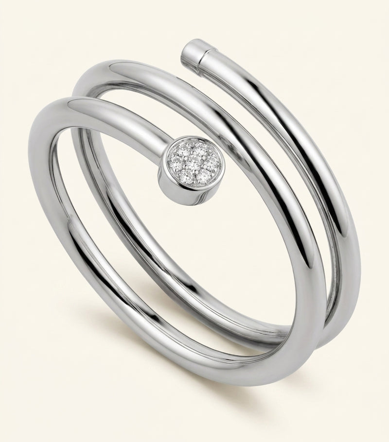 Cartier white gold diamond double Juste un Clou ring - British product