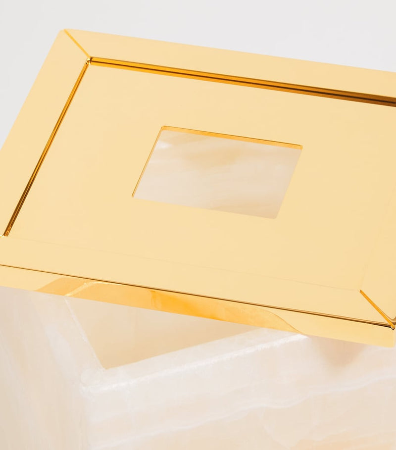 Zodiac Boutique Tissue Box white onyx gold, UK version