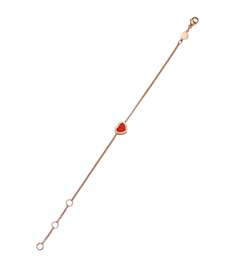 Chopard My Happy Hearts bracelet in rose gold and carnelian - British product