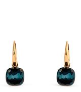Harrods Pomellato Rose Gold and Blue London Topaz Petit Nudo Drop Earrings- Buy online at McGrocer