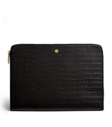 Harrods Harrods Large Croc-Embossed Leather Pouch- Buy online at McGrocer