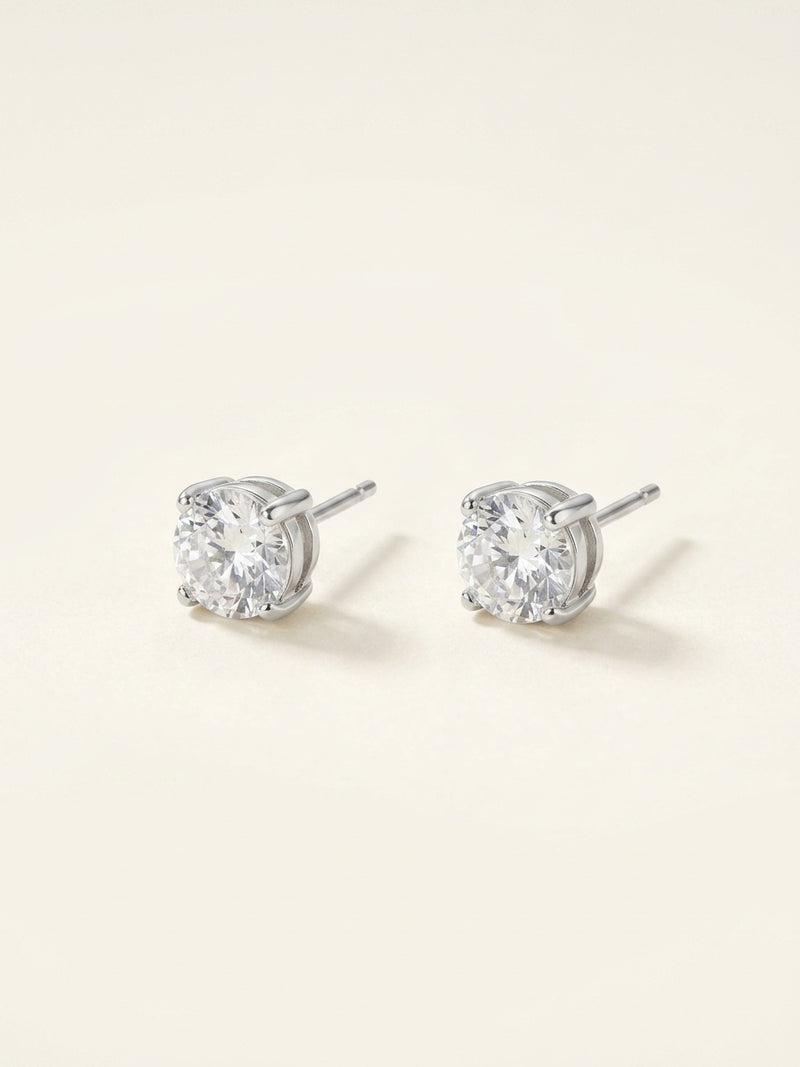 Vivienne Westwood platinum-plated brass crystal stud earrings - British product