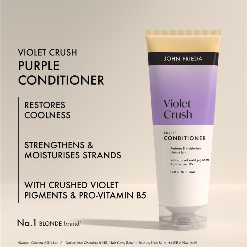 John Frieda Violet Crush Purple Conditioner 250ml, imported from the UK