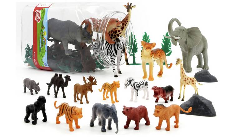 Chad Valley Safari animal figures bucket 50pc, imported from the UK