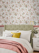 Next Laura Ashley Antique Pink Mountney Garden Wallpaper Sample- Buy online at McGrocer