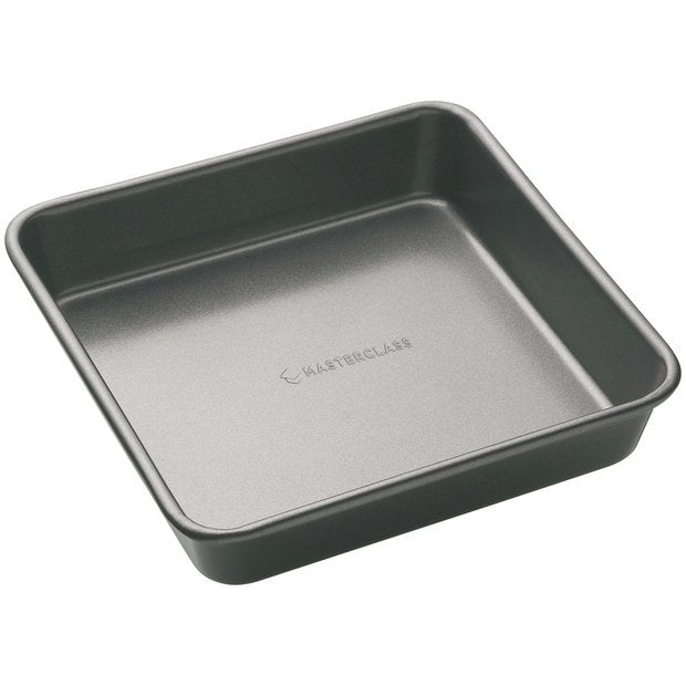 Masterclass square carbon steel baking tin 23cm, imported from the UK