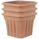 Wham plastic planter set of 3 in terracotta, 40cm square (British brand)