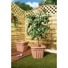 Wham plastic planter set of 3 in terracotta, 40cm square (British brand)