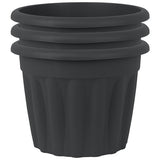 Wham 40cm round plastic planter set of 3 in slate (British brand)