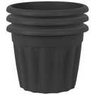 Wham 40cm round plastic planter set of 3 in slate (British brand)