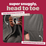 Silentnight Snugsie wearable blanket with sleeves Grey Large (British brand)