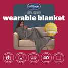 Silentnight Snugsie wearable blanket with sleeves Grey Large (British brand)