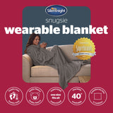 Silentnight Snugsie wearable blanket with sleeves Grey Large (British brand)