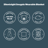 Silentnight Snugsie wearable blanket with sleeves Grey Large (British brand)