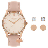 Radley pink leather watch and earrings set, UK version