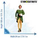 Buddy Elf marching life-size cardboard cutout (British brand)