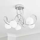 BHS Acacia flush ceiling light in silver, diameter 43cm - British product