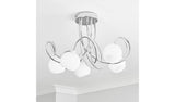 BHS Acacia flush ceiling light in silver, diameter 43cm - British product