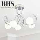 BHS Acacia flush ceiling light in silver, diameter 43cm - British product