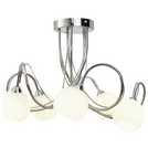 BHS Acacia flush ceiling light in silver, diameter 43cm - British product