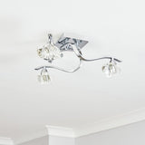 BHS Scorpio Silver glass flush ceiling light 48cm diameter - British product