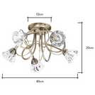 BHS Sagitarius brass glass ceiling light, 42cm diameter - British product