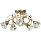 BHS Sagitarius brass glass ceiling light, 42cm diameter - British product