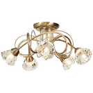 BHS Sagitarius brass glass ceiling light, 42cm diameter - British product