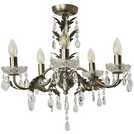 BHS Josefine glass 5 light brass chandelier - British product