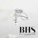 BHS Sagitarius glass flush ceiling light in silver - British product