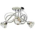 BHS Sagitarius glass flush ceiling light in silver - British product