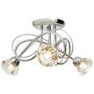 BHS Sagitarius glass flush ceiling light in silver - British product