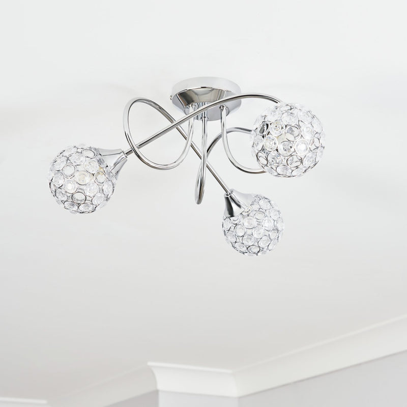 BHS Orchid ceiling light silver 42cm diameter - British product