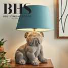 BHS Brent Bulldog table lamp teal and grey - British product