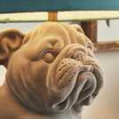 BHS Brent Bulldog table lamp teal and grey - British product