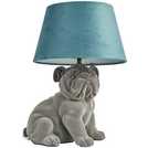 BHS Brent Bulldog table lamp teal and grey - British product
