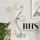 BHS Orchid 2 Light Table Lamp silver - British product