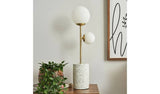 Argos BHS Fleur Terrazzo Decorative Table Lamp in Gold - H54cm x 16cm Diameter- Buy online at McGrocer