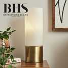 BHS antique brass table lamp with touch-sensitive switch - British product