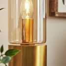 BHS Tyrrel table lamp brass finish 29.5cm height - British product