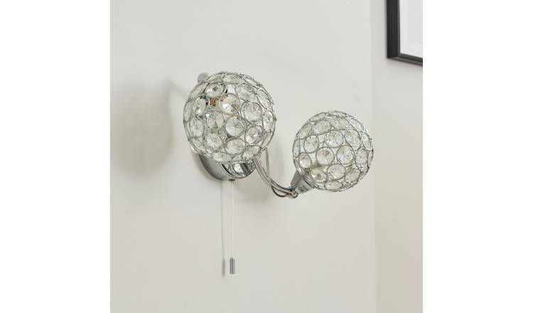 BHS Orchid Alice chrome glass wall light - British product