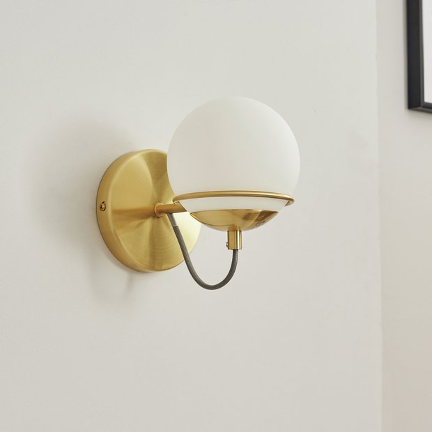 BHS Gustav gold glass round wall lamp - British product