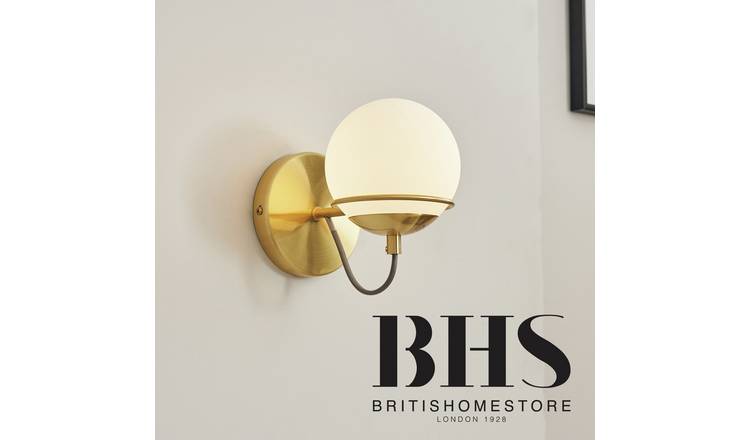 BHS Gustav gold glass round wall lamp - British product