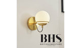 BHS Gustav gold glass round wall lamp - British product