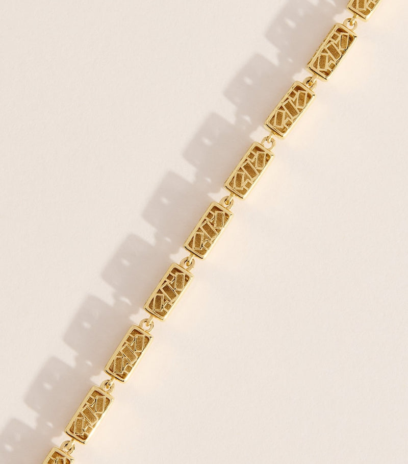 Suzanne Kalan yellow gold block-chain bracelet - British product