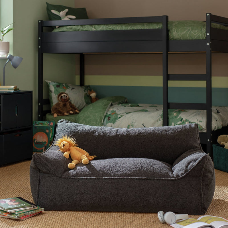 Kaikoo kids double chair bean bag charcoal, UK version