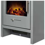 Adam Bergen electric stove grey with LED flame effect, imported from the UK