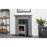 Adam Bergen electric stove grey with LED flame effect, imported from the UK
