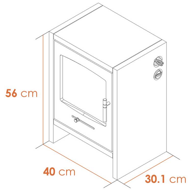 Adam Bergen electric stove grey with LED flame effect, imported from the UK